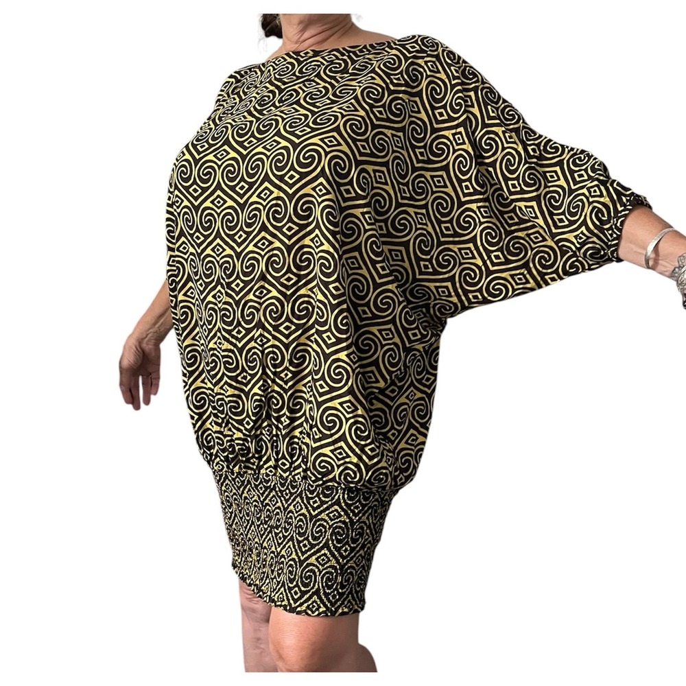 Nahe Hawaiian Muumuu Dress XL Swirl Design
